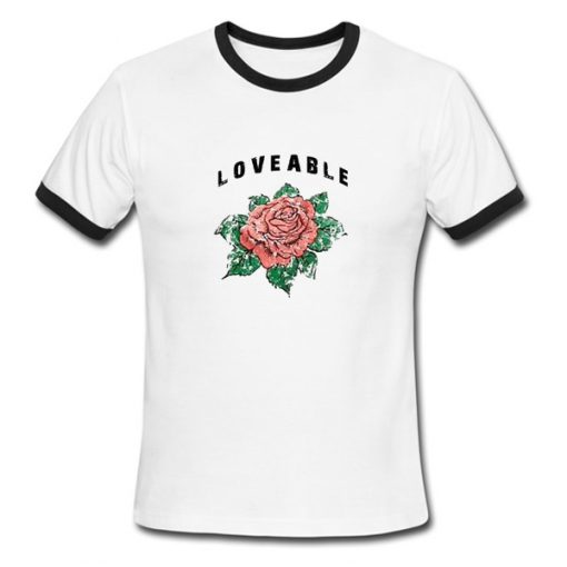 loveable flower ringer tshirt
