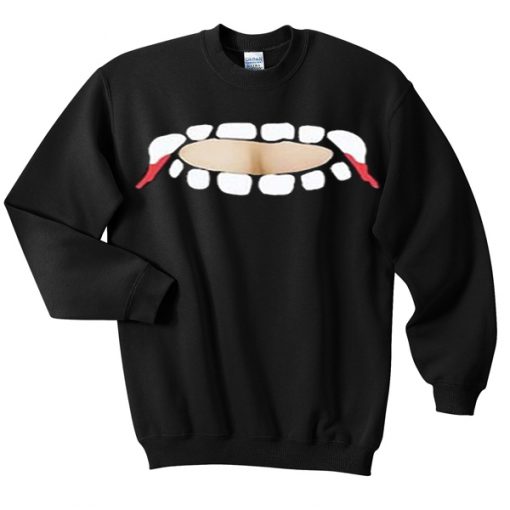 vampire teeth cut out sweatshirt