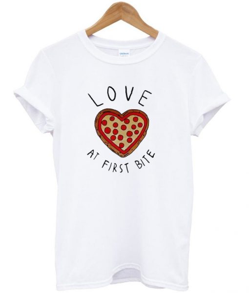 Love at First Bite Pizza Heart T-Shirt
