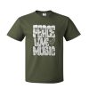 peace love music tshirt