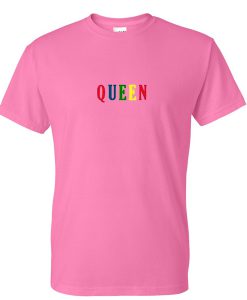 queen rainbow font tshirt