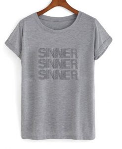 sinner font t-shirt