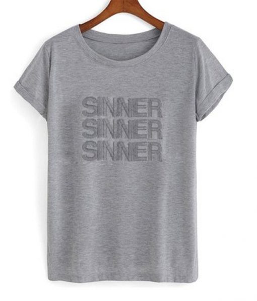 sinner font t-shirt