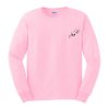 alien with heart and stars pink sweatshirt