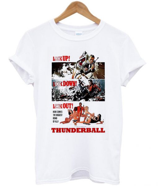 james bond thunderball retro movie t-shirt