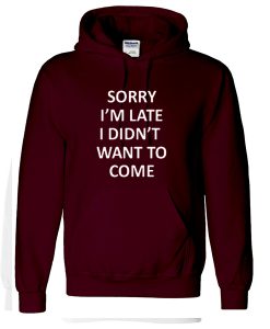 sorry i'm latre i did'nt want to come hoodie