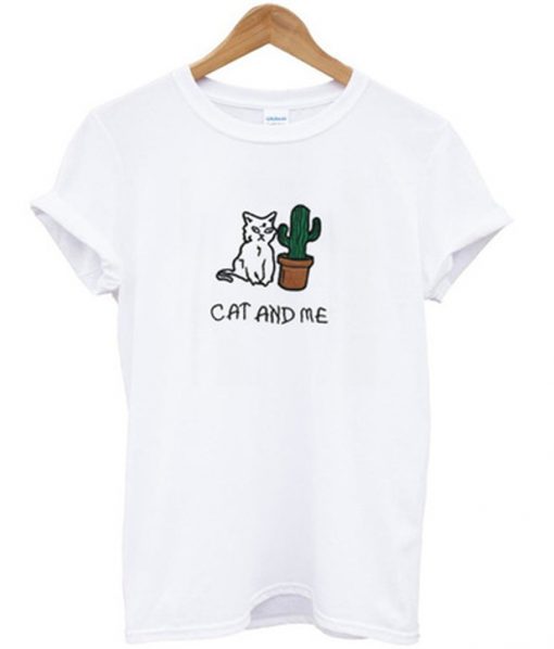 cat and me cactus t-shirt