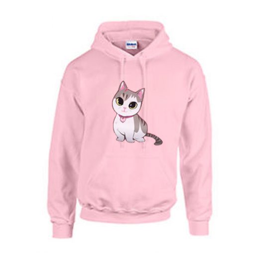 cute cat pink hoodie