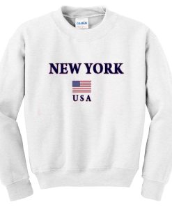 new york USA flag sweatshirt