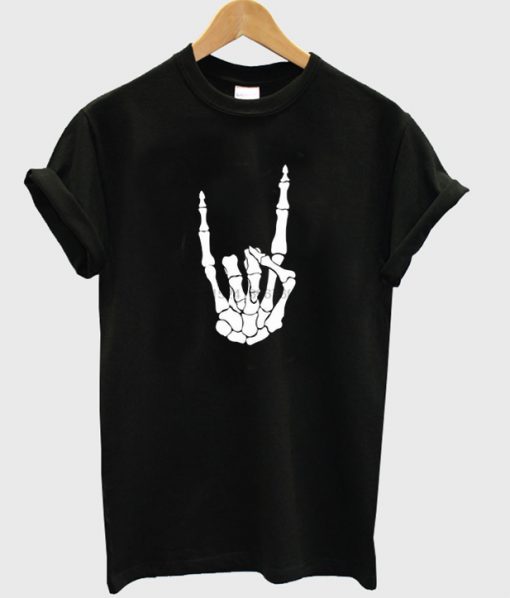 skeleton hand metal t-shirt