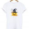 pumpkin with witch hat t-shirt